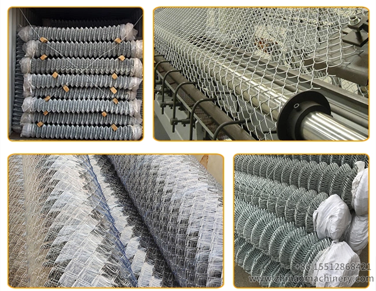 Galvanized wire double spiral chain link fence machine, zhihaomachinery